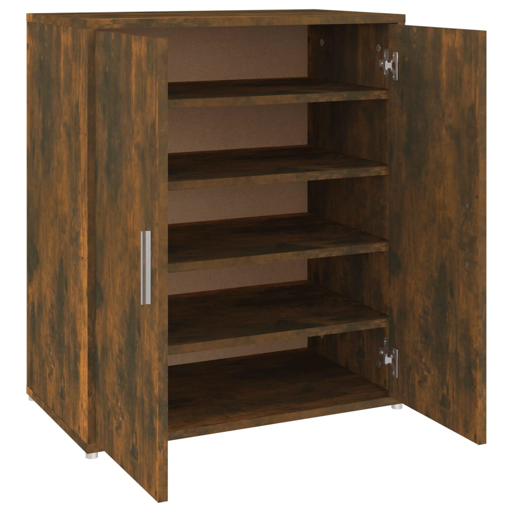 Vidaxl schoenenkast 60x35x70 cm bewerkt hout gerookt eikenkleurig
