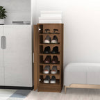 Vidaxl schoenenkast 32x35x92 cm bewerkt hout bruin eikenkleur