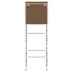 Vidaxl toiletrek 2-laags 56x30x170 cm ijzer zwartbruin