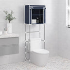 Vidaxl toiletrek 2-laags 56x30x170 cm ijzer blauw