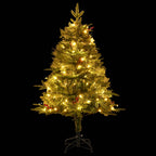 Vidaxl kerstboom met led en dennenappels 120 cm pvc en pe groen