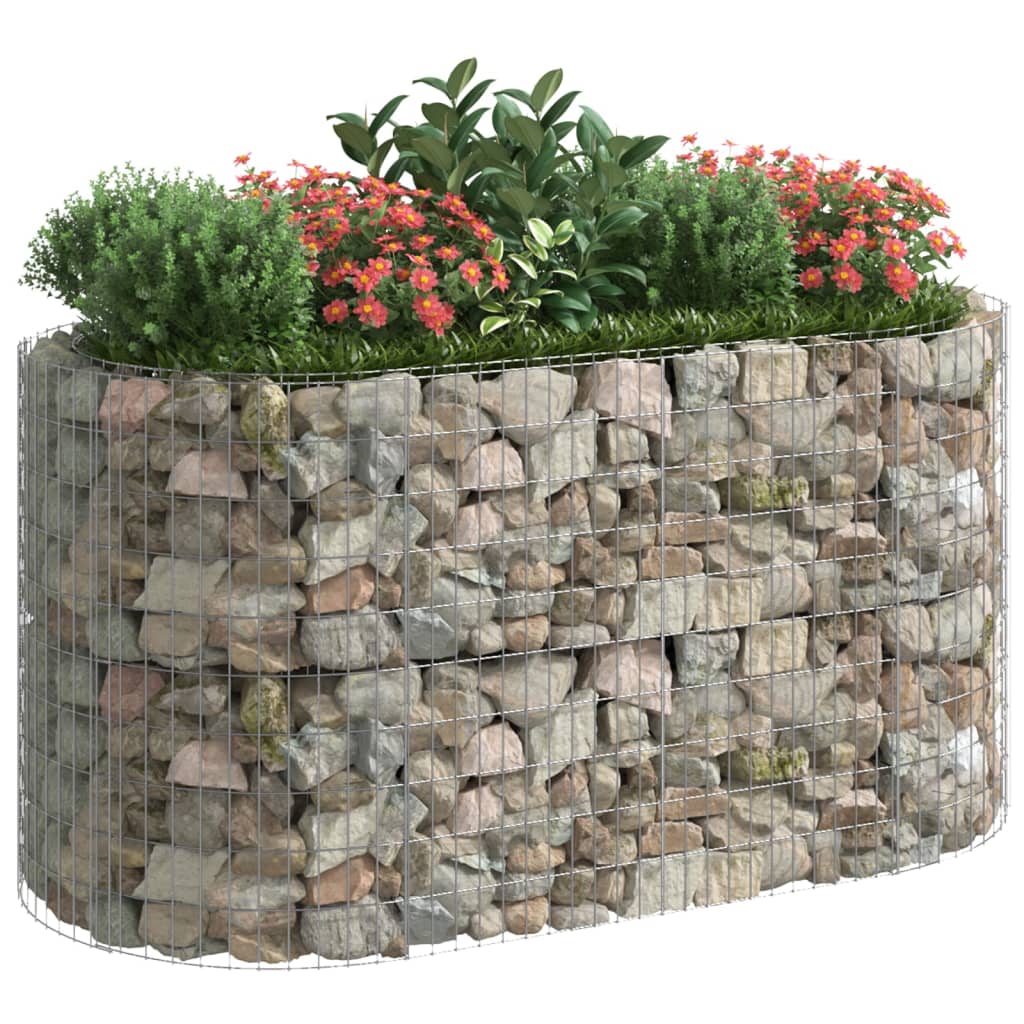 VidaXL Gabion plantenbak verhoogd 200x100x100 cm gegalvaniseerd ijzer