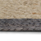 Vidaxl vloerkleed handgemaakt met donkergrijze rand 180 cm jute
