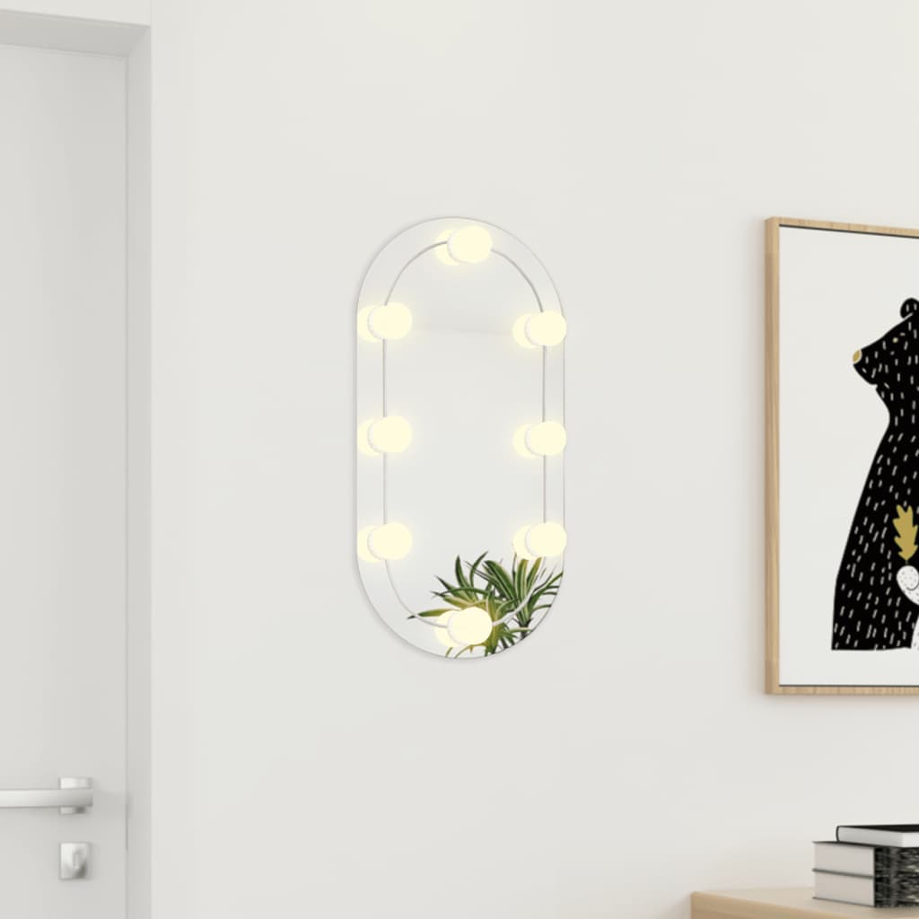 Vidaxl spiegel met led-verlichting ovaal 60x30 cm glas