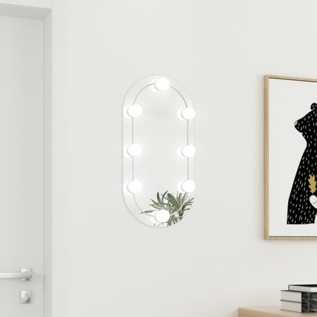 Vidaxl spiegel met led-verlichting ovaal 60x30 cm glas
