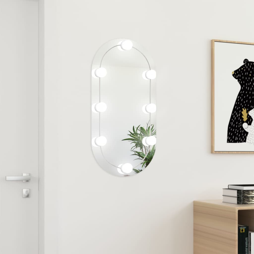 Vidaxl spiegel met led-verlichting ovaal 80x40 cm glas