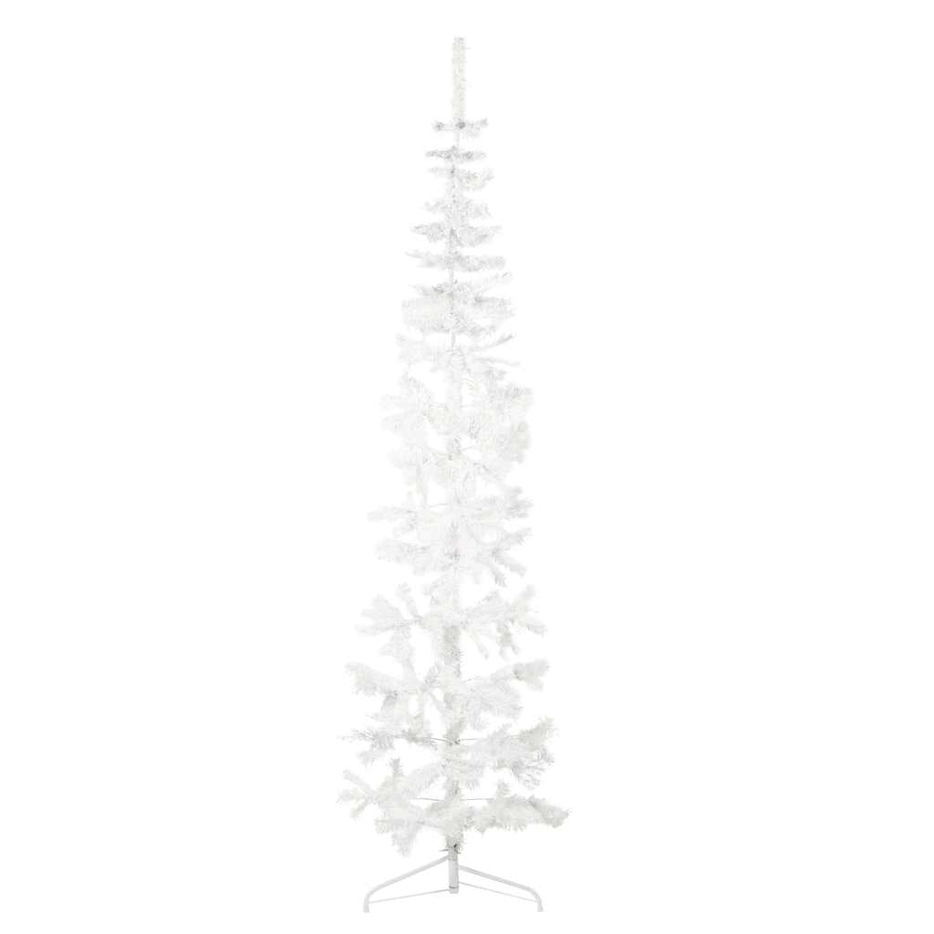 Vidaxl kunstkerstboom half met standaard smal 210 cm wit