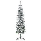 Vidaxl kunstkerstboom half met sneeuw smal 150 cm