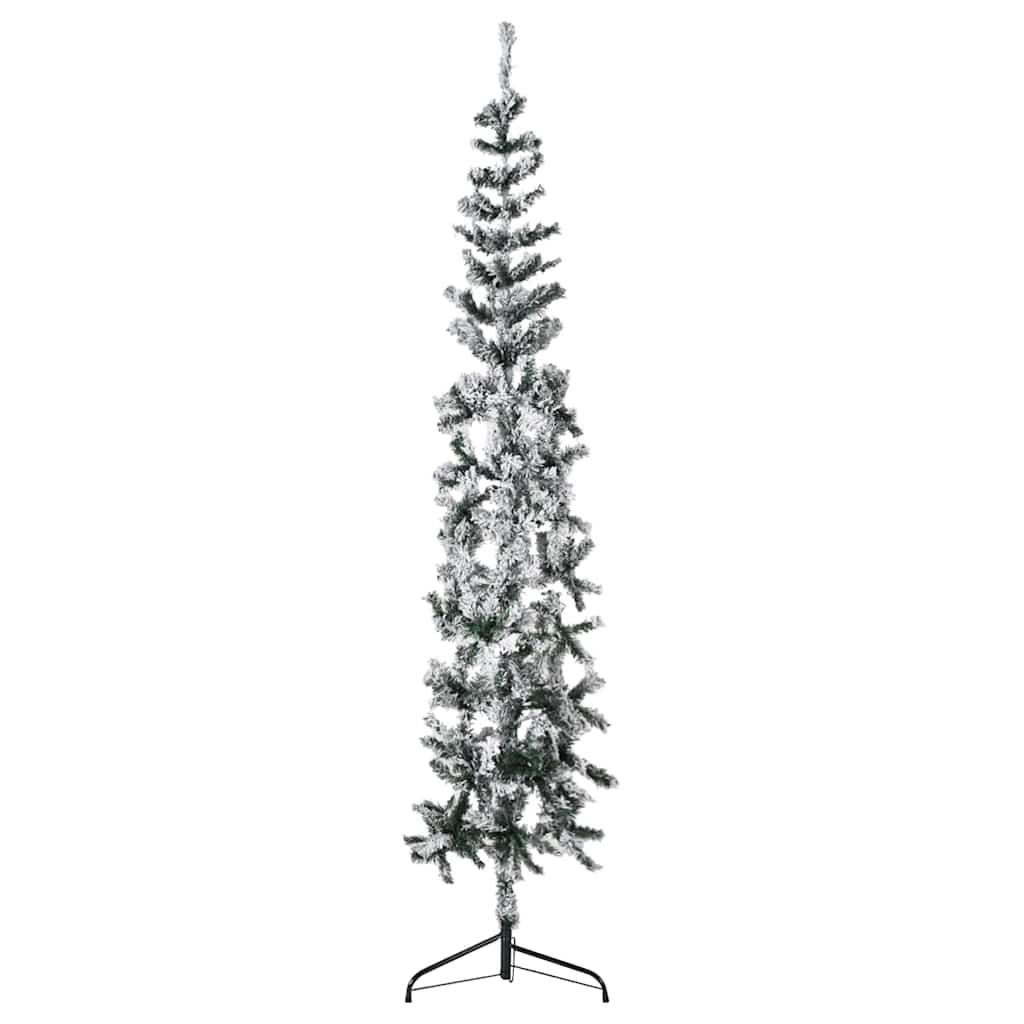 Vidaxl kunstkerstboom half met sneeuw smal 240 cm