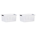 VidaXL Opbergboxen 2 st met deksels 32 L transparant