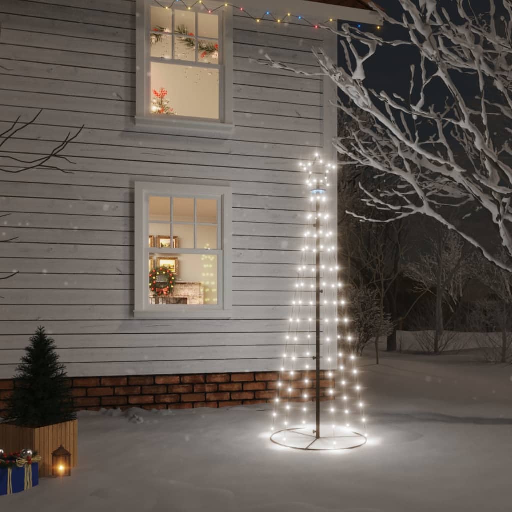 Vidaxl kegelkerstboom 108 led's 70x180 cm koudwit
