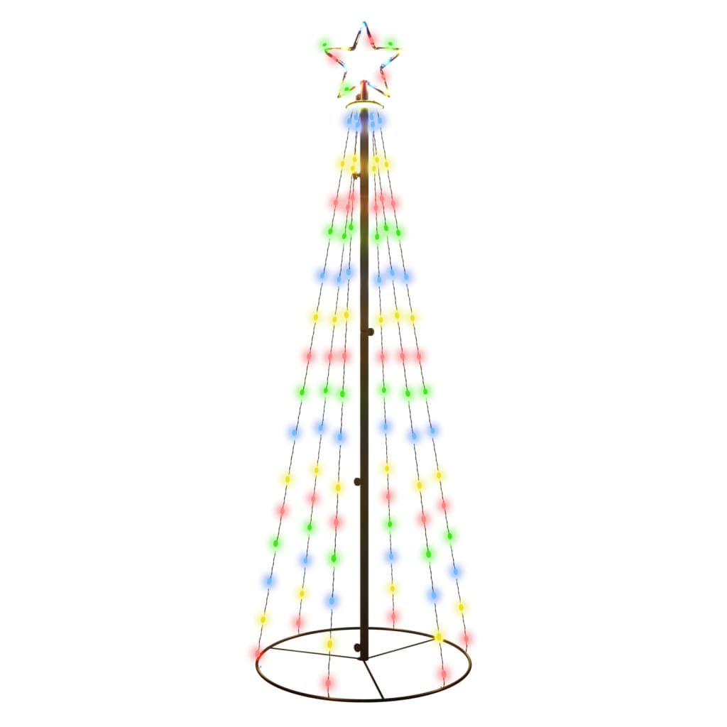 Vidaxl kegelkerstboom 108 led's 70x180 cm meerkleurig