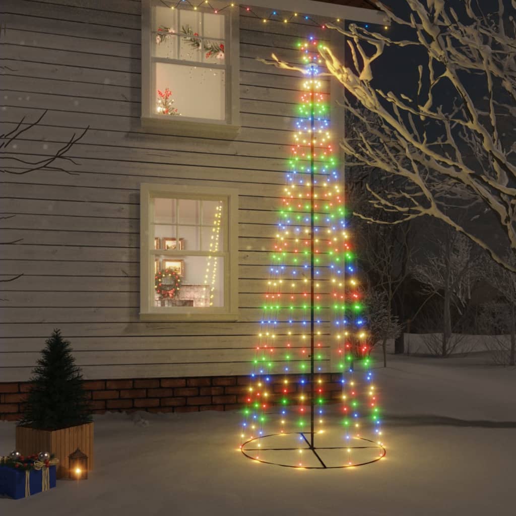 Vidaxl kegelkerstboom 310 led's 100x300 cm meerkleurig