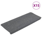 Vidaxl trapmatten zelfklevend 15 st 65x24,5x3,5 cm grijs