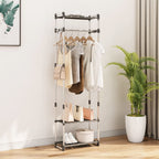 Vidaxl kledingrek 3-laags 59x29x192 cm aluminium zilverkleurig