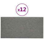 Vidaxl wandpanelen 12 st 0,54 m² 30x15 cm stof lichtgrijs