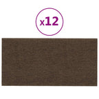 VidaXL Wandpanelen 12 st 0,54 m² 30x15 cm stof bruin