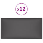 Vidaxl wandpanelen 12 st 0,54 m² 30x15 cm kunstleer grijs