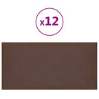 Vidaxl wandpanelen 12 st 0,54 m² 30x15 cm kunstleer bruin