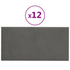 Vidaxl wandpanelen 12 st 0,54 m² 30x15 cm fluweel donkergrijs