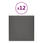 Vidaxl wandpanelen 12 st 1,08 m² 30x30 cm kunstleer grijs