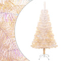 Vidaxl kunstkerstboom met iriserende uiteinden 120 cm pvc wit