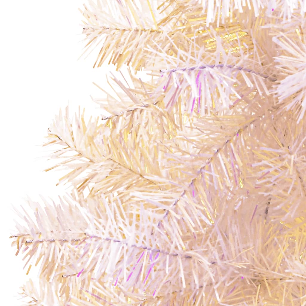 Vidaxl kunstkerstboom met iriserende uiteinden 120 cm pvc wit