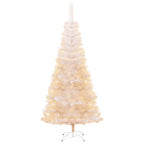 Vidaxl kunstkerstboom met iriserende uiteinden 210 cm pvc wit