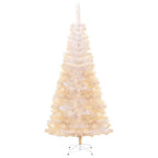 Vidaxl kunstkerstboom met iriserende uiteinden 240 cm pvc wit