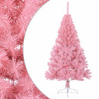 Vidaxl kunstkerstboom met standaard half 150 cm pvc roze