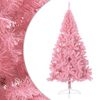 Vidaxl kunstkerstboom met standaard half 210 cm pvc roze
