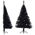 Vidaxl kunstkerstboom met standaard half 150 cm pvc zwart