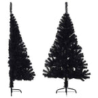 Vidaxl kunstkerstboom met standaard half 150 cm pvc zwart