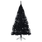 Vidaxl kunstkerstboom met standaard half 240 cm pvc zwart