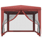 Vidaxl partytent met 4 mesh zijwanden 3x4 m hdpe rood