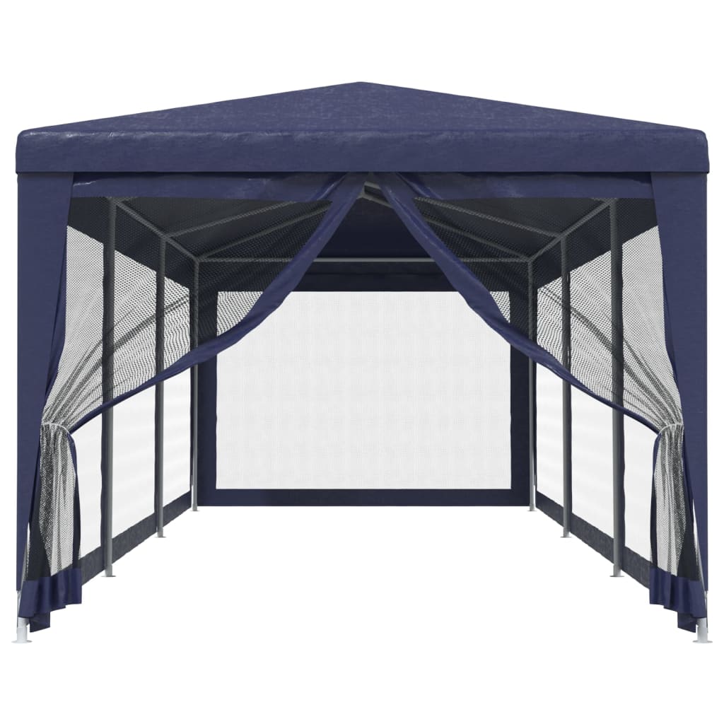 Vidaxl partytent met 8 mesh zijwanden 3x9 m hdpe blauw