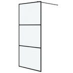 Vidaxl inloopdouchewand 90x195 cm mat esg-glas zwart