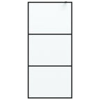 Vidaxl inloopdouchewand 90x195 cm mat esg-glas zwart
