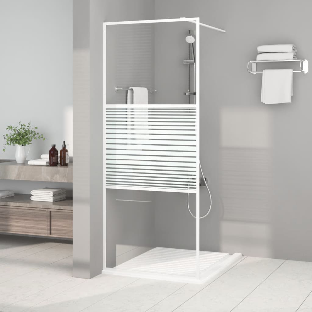 Vidaxl inloopdouchewand 80x195 cm transparant esg-glas wit