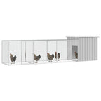 VidaXL Kippenhok 400x91x100 cm gegalvaniseerd staal grijs