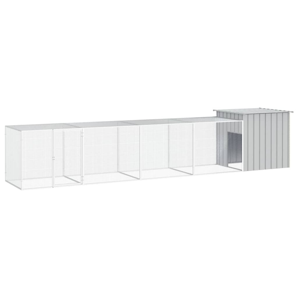 VidaXL Kippenhok 500x91x100 cm gegalvaniseerd staal grijs