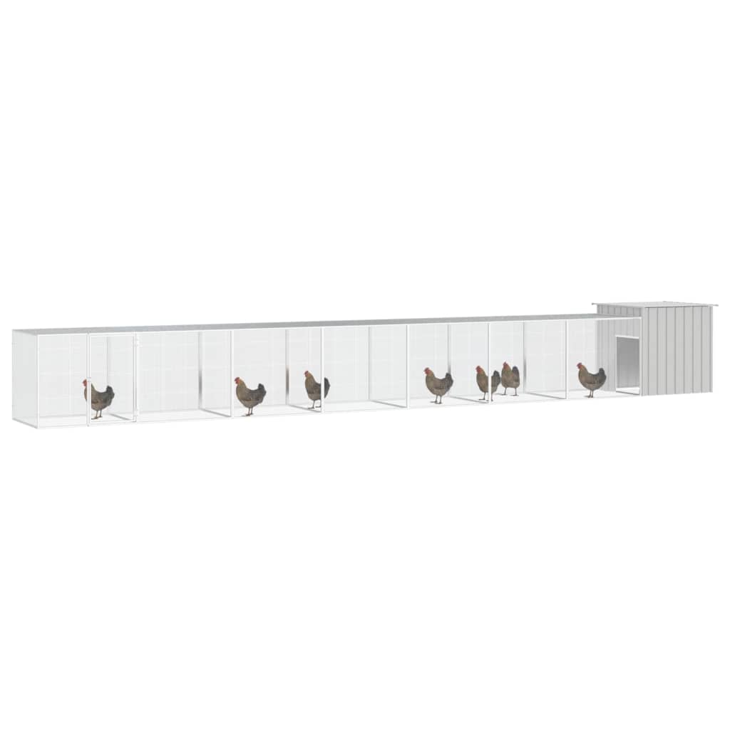 VidaXL Kippenhok 800x91x100 cm gegalvaniseerd staal grijs