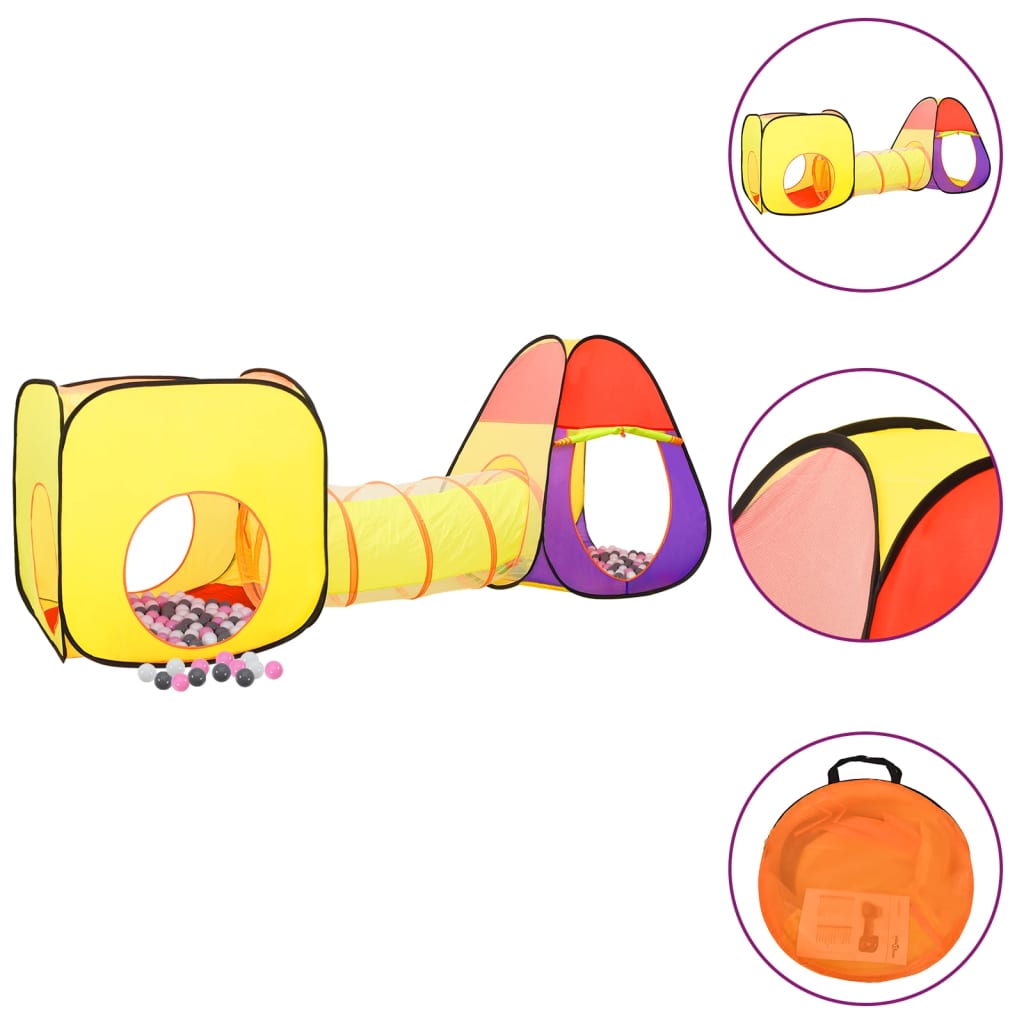 Vidaxl kinderspeeltent met 250 ballen 255x80x100 cm meerkleurig