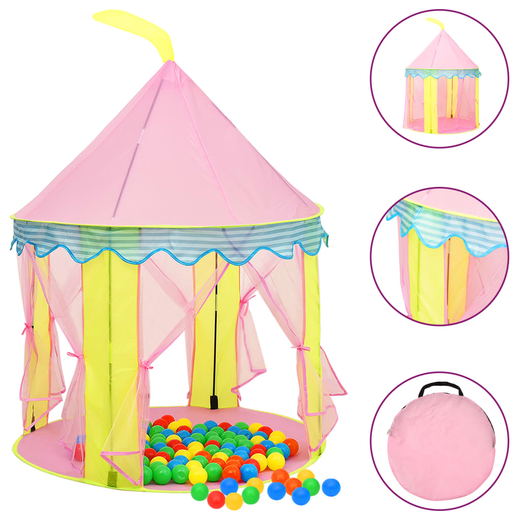 Vidaxl kinderspeeltent met 250 ballen 100x100x127 cm roze
