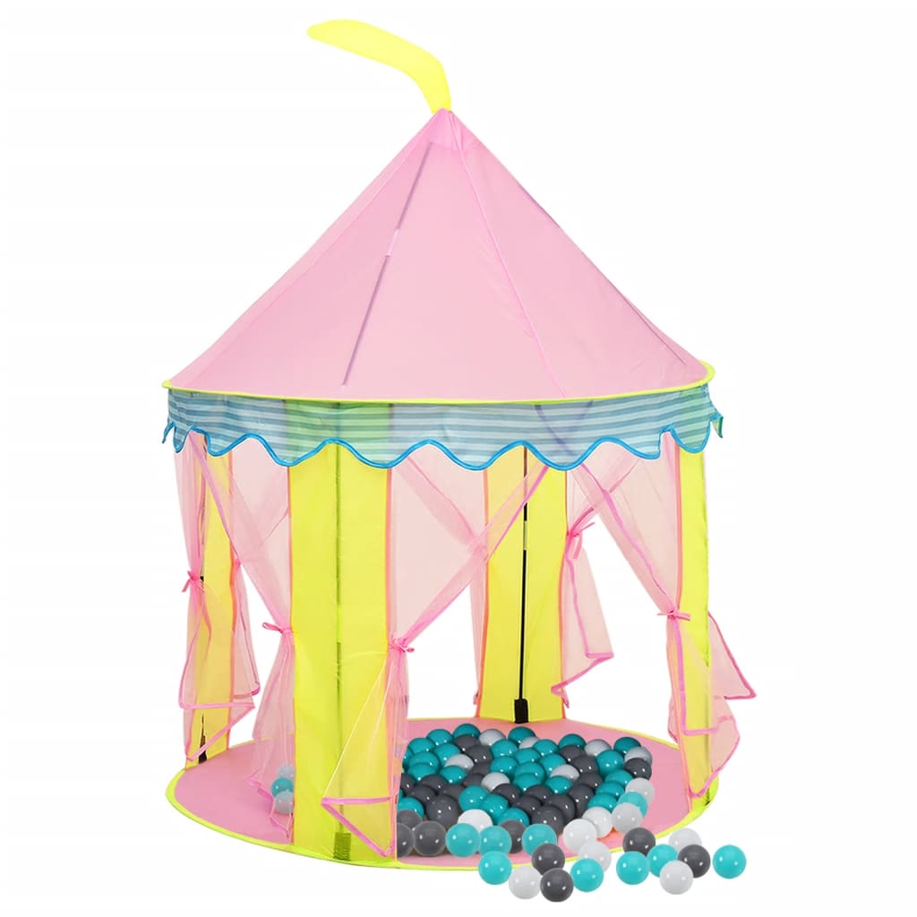 Vidaxl kinderspeeltent met 250 ballen 100x100x127 cm roze
