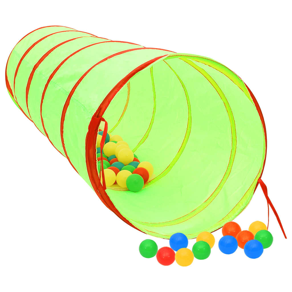 Vidaxl kinderspeeltunnel met 250 ballen 175 cm polyester groen