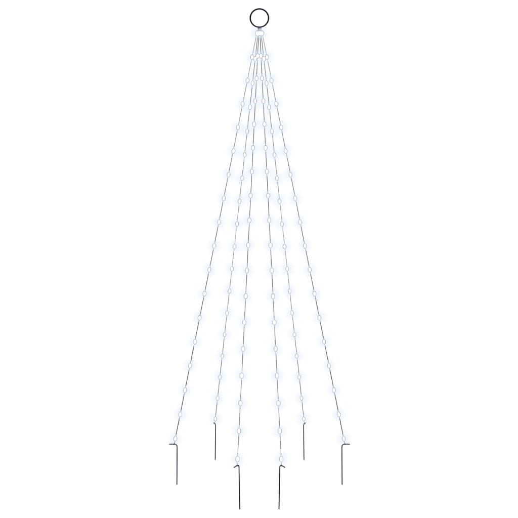 Vidaxl vlaggenmast kerstboom 108 led's koudwit 180 cm