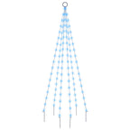 Vidaxl vlaggenmast kerstboom 108 led's blauw 180 cm