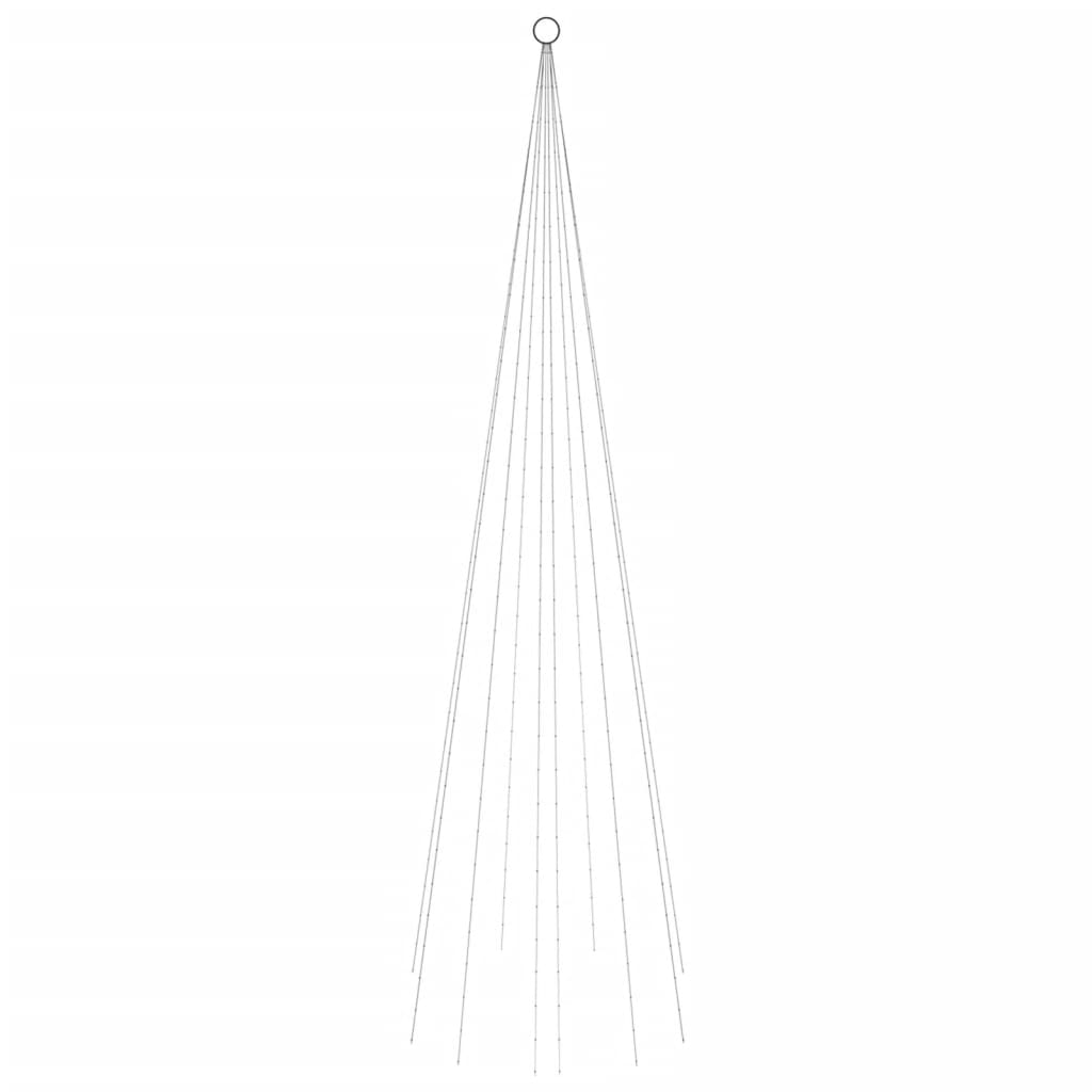 VidaXL Vlaggenmast kerstboom 310 LED's koudwit 300 cm