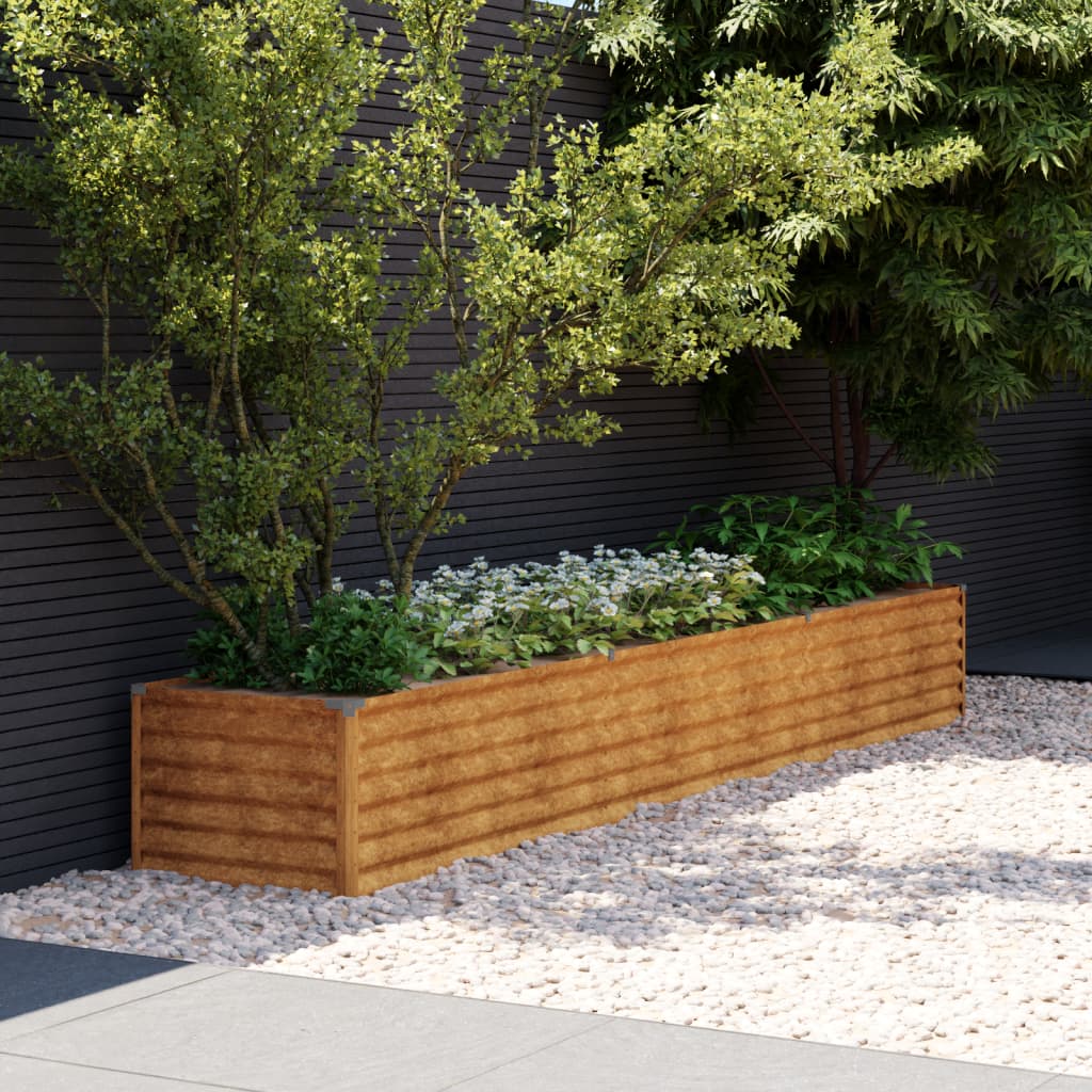 Vidaxl verhoogde tuinbak 291x50x36 cm cortenstaal